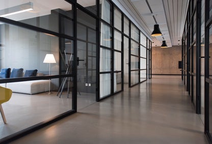 Modern office space with contemporary dividing wall